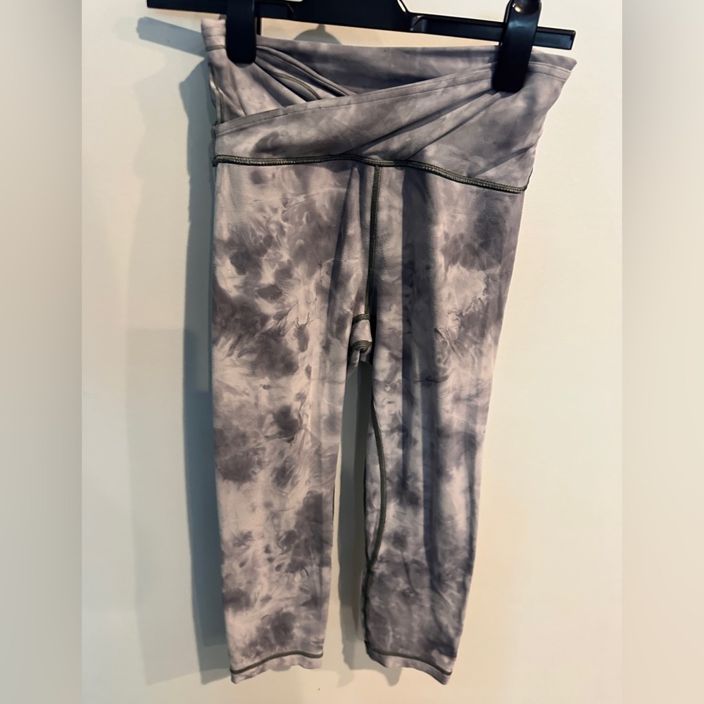 Lululemon Align Crop 21" *Cross Waist Diamond Dye Stargaz Pitch Grey size 6 0062